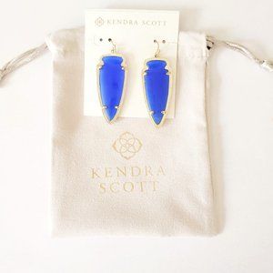 Kendra Scott Cobalt Blue Skylar Arrowhead Earrings